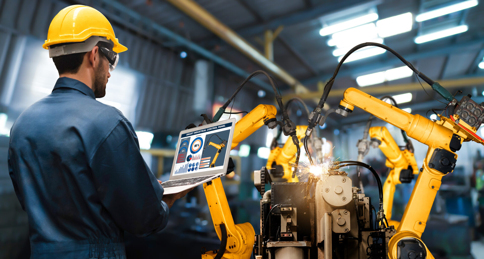 Smart industry robot arms for digital factory production technology