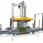 model 3d linii z owijarką pierścieniową do palet