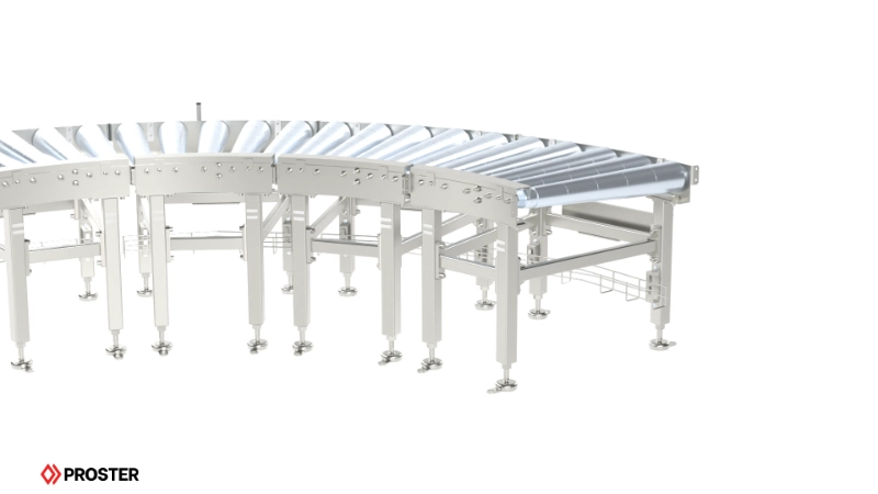 system przenośnik rolkowy łukowy 3d model