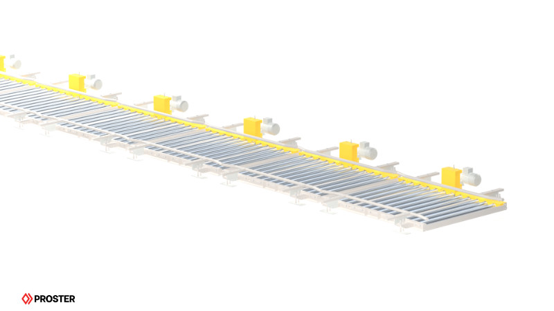 system przenośników rolkowych niskich model 3d