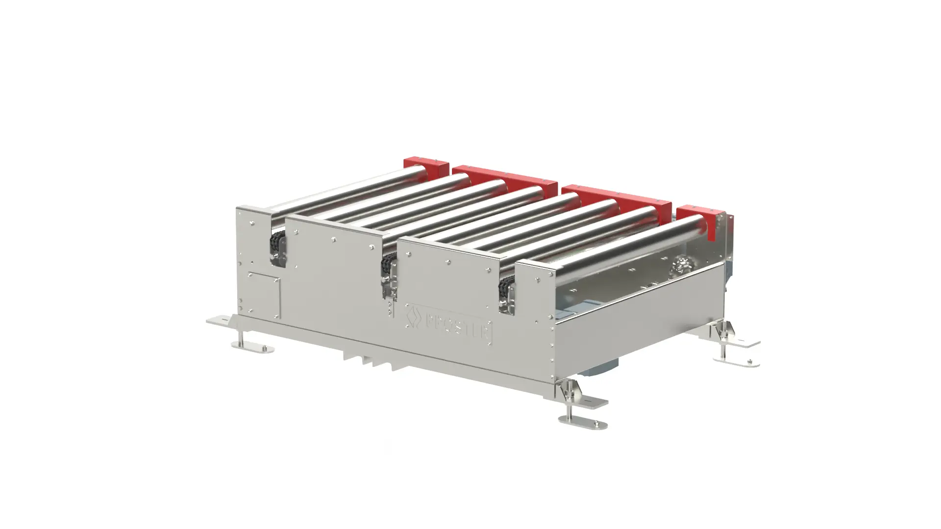 przenośnik kątowy do palet rolka łańcuch model3d_czerwony