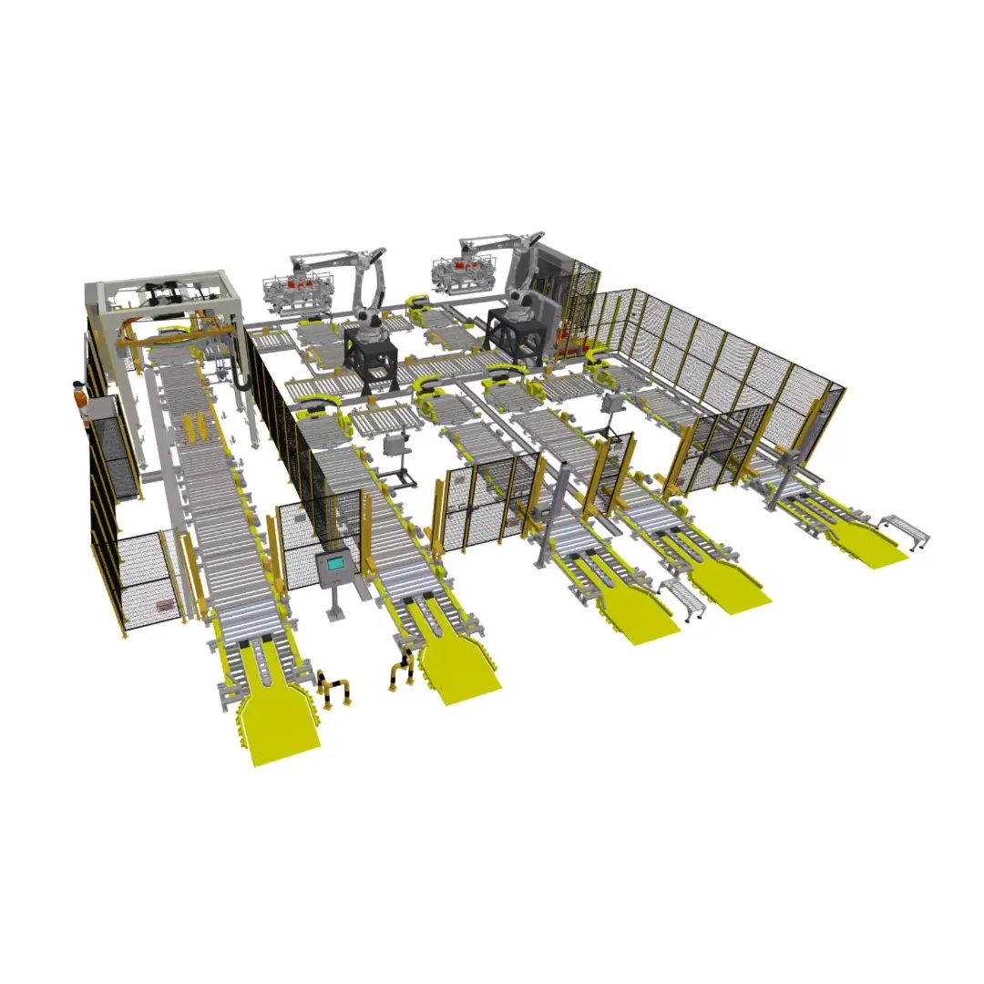 paletyzacja otwartych kartonów model 3d