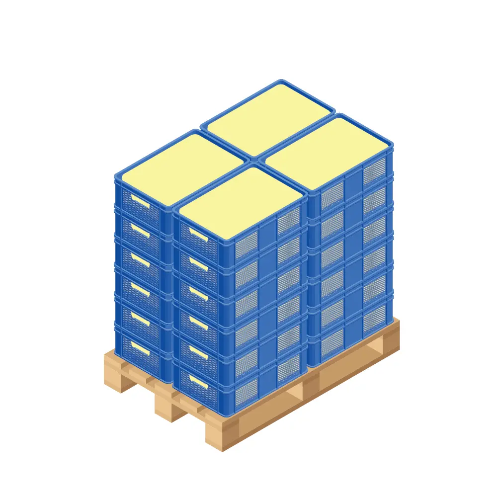 paletyzacja skrzynek plastikowych