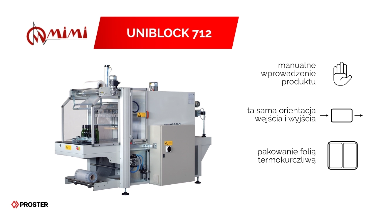 MIMI UNIBLOCK 712; maszyna do pakowania w folię termokurczliwą