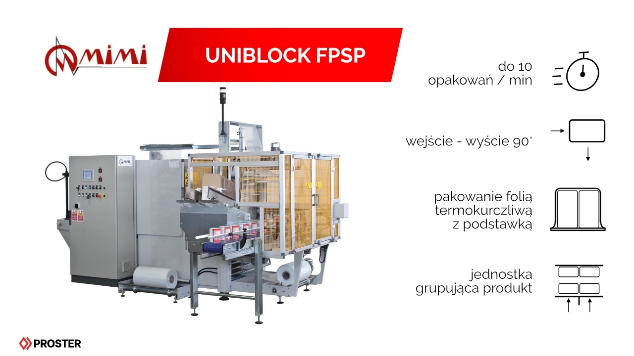 MIMI UNIBLOCK FPSP; do 10 opakowan na minute; maszyna do pakowania w folię termokurczliwą