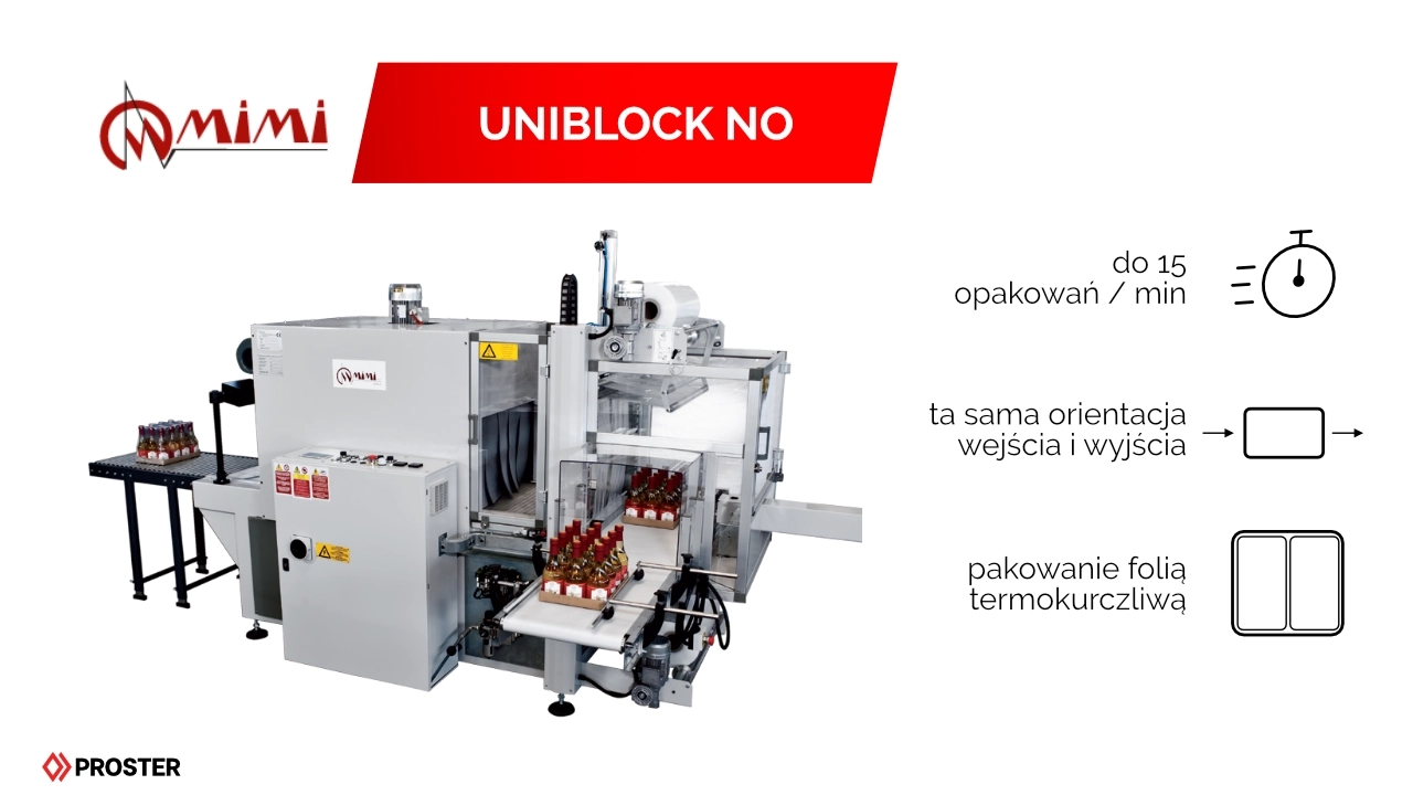 MIMI UNIBLOCK NO; do 15 opakowan na minute; maszyna do pakowania w folię termokurczliwą