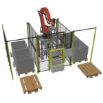 linia pakowania worków z cebulą do skrzyniopalet model 3d