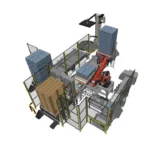 linia paletyzacji worków z cebulą model 3d