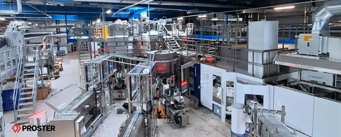 hala produkcyjna, linia rozlewnicza szerokie