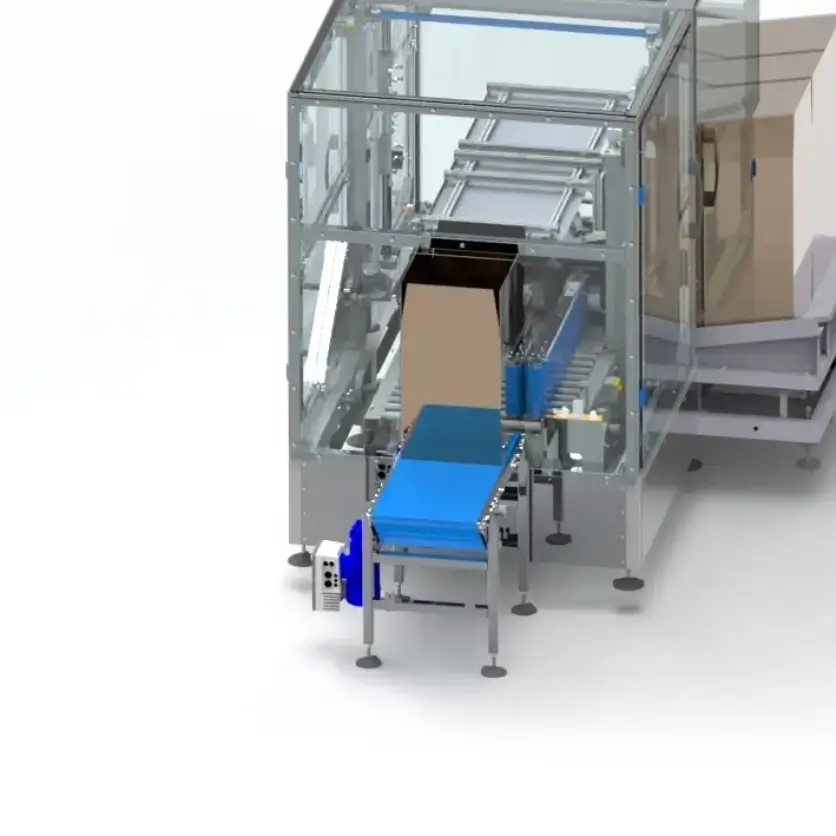 kartoniarka model 3d zbliżeniena wyjazd kartonu